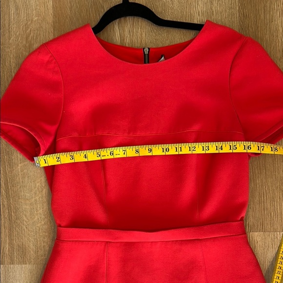 BCBGMaxAzria Red and Khaki A-Line Mini Dress - Picture 10 of 11